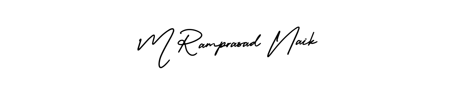 AmerikaSignatureDemo-Regular is a professional signature style that is perfect for those who want to add a touch of class to their signature. It is also a great choice for those who want to make their signature more unique. Get M Ramprasad Naik name to fancy signature for free. M Ramprasad Naik signature style 3 images and pictures png