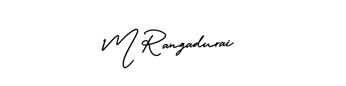 Create a beautiful signature design for name M Rangadurai. With this signature (AmerikaSignatureDemo-Regular) fonts, you can make a handwritten signature for free. M Rangadurai signature style 3 images and pictures png