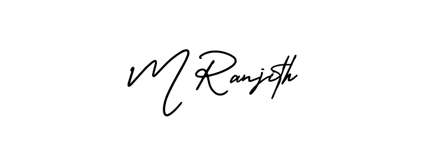 How to make M Ranjith signature? AmerikaSignatureDemo-Regular is a professional autograph style. Create handwritten signature for M Ranjith name. M Ranjith signature style 3 images and pictures png