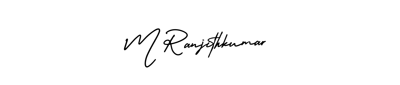 Create a beautiful signature design for name M Ranjithkumar. With this signature (AmerikaSignatureDemo-Regular) fonts, you can make a handwritten signature for free. M Ranjithkumar signature style 3 images and pictures png