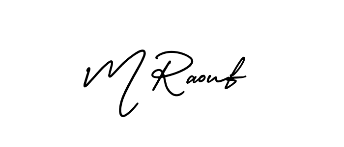 Make a beautiful signature design for name M Raouf. Use this online signature maker to create a handwritten signature for free. M Raouf signature style 3 images and pictures png