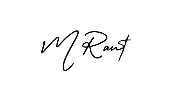 This is the best signature style for the M Raut name. Also you like these signature font (AmerikaSignatureDemo-Regular). Mix name signature. M Raut signature style 3 images and pictures png