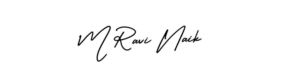 You should practise on your own different ways (AmerikaSignatureDemo-Regular) to write your name (M Ravi Naik) in signature. don't let someone else do it for you. M Ravi Naik signature style 3 images and pictures png