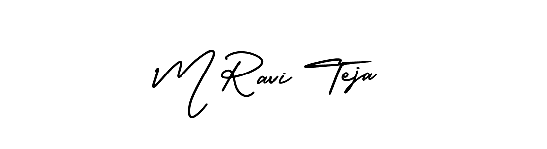 Design your own signature with our free online signature maker. With this signature software, you can create a handwritten (AmerikaSignatureDemo-Regular) signature for name M Ravi Teja. M Ravi Teja signature style 3 images and pictures png