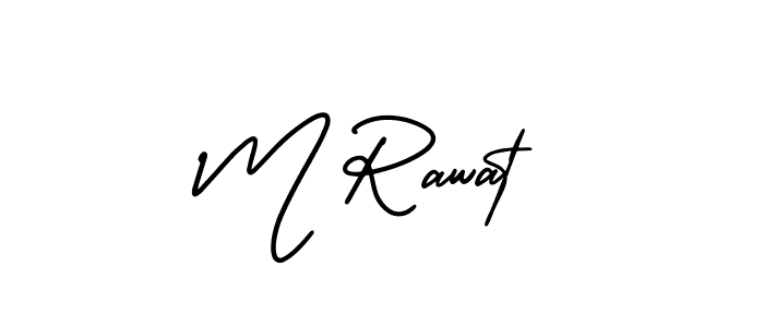 M Rawat stylish signature style. Best Handwritten Sign (AmerikaSignatureDemo-Regular) for my name. Handwritten Signature Collection Ideas for my name M Rawat. M Rawat signature style 3 images and pictures png