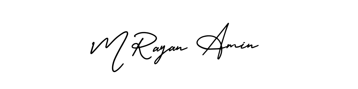 How to make M Rayan Amin signature? AmerikaSignatureDemo-Regular is a professional autograph style. Create handwritten signature for M Rayan Amin name. M Rayan Amin signature style 3 images and pictures png