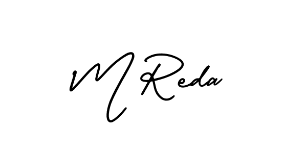Make a beautiful signature design for name M Reda. With this signature (AmerikaSignatureDemo-Regular) style, you can create a handwritten signature for free. M Reda signature style 3 images and pictures png