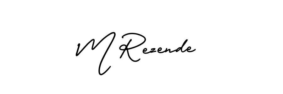 Design your own signature with our free online signature maker. With this signature software, you can create a handwritten (AmerikaSignatureDemo-Regular) signature for name M Rezende. M Rezende signature style 3 images and pictures png