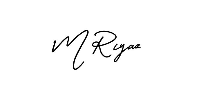 Design your own signature with our free online signature maker. With this signature software, you can create a handwritten (AmerikaSignatureDemo-Regular) signature for name M Riyaz. M Riyaz signature style 3 images and pictures png