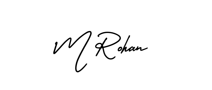 Make a beautiful signature design for name M Rohan. With this signature (AmerikaSignatureDemo-Regular) style, you can create a handwritten signature for free. M Rohan signature style 3 images and pictures png