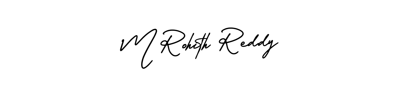 You should practise on your own different ways (AmerikaSignatureDemo-Regular) to write your name (M Rohith Reddy) in signature. don't let someone else do it for you. M Rohith Reddy signature style 3 images and pictures png