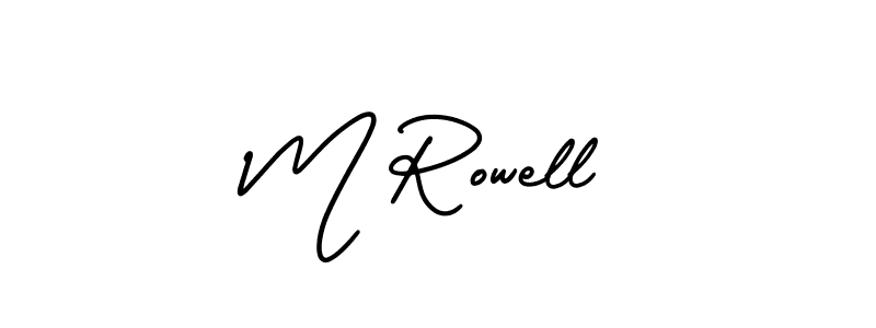 Create a beautiful signature design for name M Rowell. With this signature (AmerikaSignatureDemo-Regular) fonts, you can make a handwritten signature for free. M Rowell signature style 3 images and pictures png