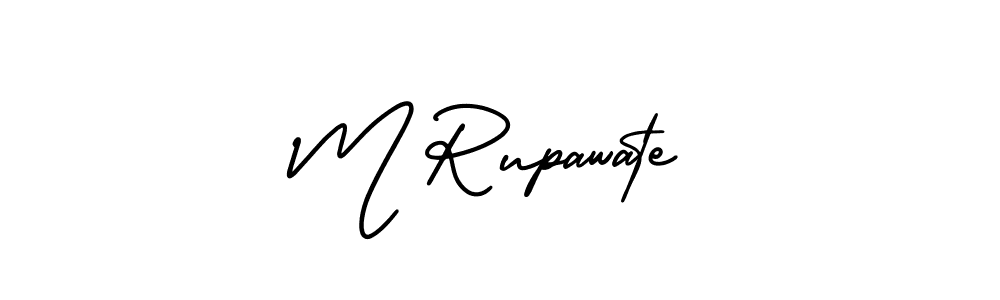 Also You can easily find your signature by using the search form. We will create M Rupawate name handwritten signature images for you free of cost using AmerikaSignatureDemo-Regular sign style. M Rupawate signature style 3 images and pictures png