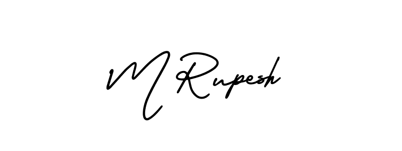 Make a beautiful signature design for name M Rupesh. With this signature (AmerikaSignatureDemo-Regular) style, you can create a handwritten signature for free. M Rupesh signature style 3 images and pictures png