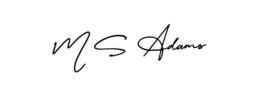 Design your own signature with our free online signature maker. With this signature software, you can create a handwritten (AmerikaSignatureDemo-Regular) signature for name M S Adams. M S Adams signature style 3 images and pictures png