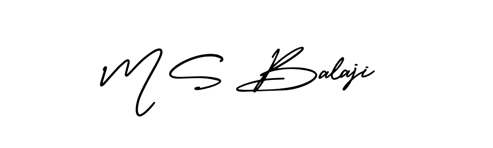 M S Balaji stylish signature style. Best Handwritten Sign (AmerikaSignatureDemo-Regular) for my name. Handwritten Signature Collection Ideas for my name M S Balaji. M S Balaji signature style 3 images and pictures png