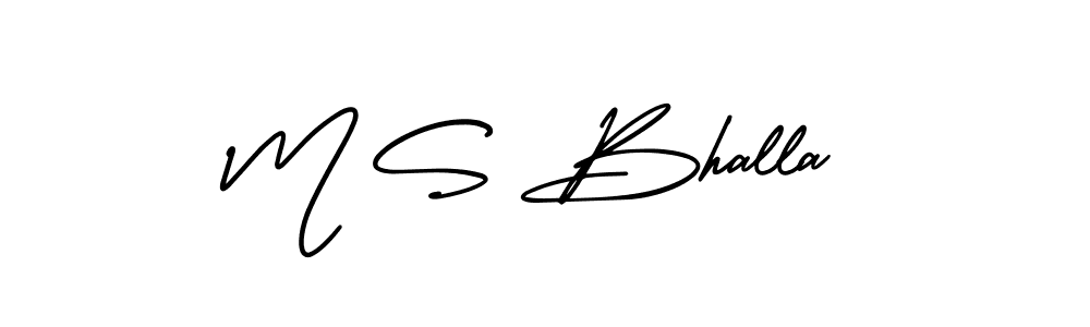 How to make M S Bhalla signature? AmerikaSignatureDemo-Regular is a professional autograph style. Create handwritten signature for M S Bhalla name. M S Bhalla signature style 3 images and pictures png