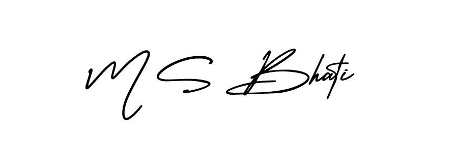 Design your own signature with our free online signature maker. With this signature software, you can create a handwritten (AmerikaSignatureDemo-Regular) signature for name M S Bhati. M S Bhati signature style 3 images and pictures png