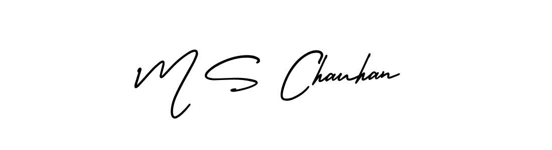 M S Chauhan stylish signature style. Best Handwritten Sign (AmerikaSignatureDemo-Regular) for my name. Handwritten Signature Collection Ideas for my name M S Chauhan. M S Chauhan signature style 3 images and pictures png