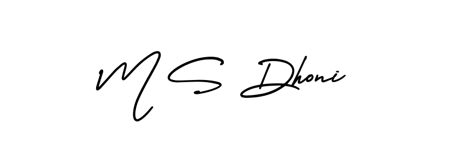 M S Dhoni stylish signature style. Best Handwritten Sign (AmerikaSignatureDemo-Regular) for my name. Handwritten Signature Collection Ideas for my name M S Dhoni. M S Dhoni signature style 3 images and pictures png