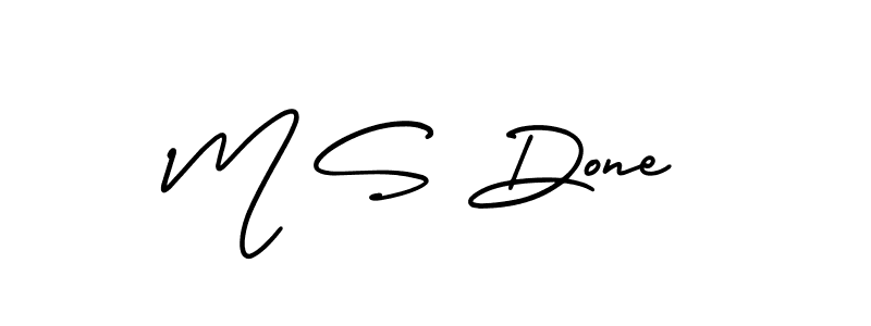 Make a beautiful signature design for name M S Done. With this signature (AmerikaSignatureDemo-Regular) style, you can create a handwritten signature for free. M S Done signature style 3 images and pictures png