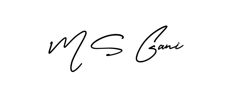Create a beautiful signature design for name M S Gani. With this signature (AmerikaSignatureDemo-Regular) fonts, you can make a handwritten signature for free. M S Gani signature style 3 images and pictures png