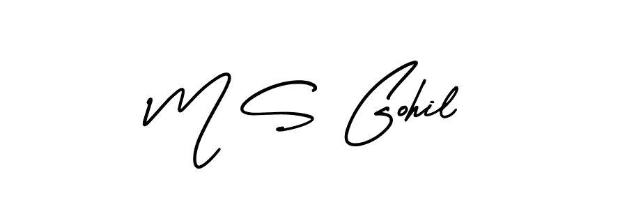 How to make M S Gohil signature? AmerikaSignatureDemo-Regular is a professional autograph style. Create handwritten signature for M S Gohil name. M S Gohil signature style 3 images and pictures png