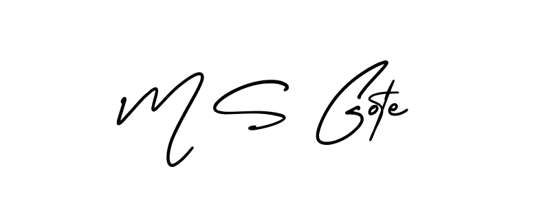 How to make M S Gote name signature. Use AmerikaSignatureDemo-Regular style for creating short signs online. This is the latest handwritten sign. M S Gote signature style 3 images and pictures png