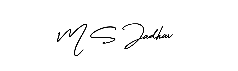 Similarly AmerikaSignatureDemo-Regular is the best handwritten signature design. Signature creator online .You can use it as an online autograph creator for name M S Jadhav. M S Jadhav signature style 3 images and pictures png