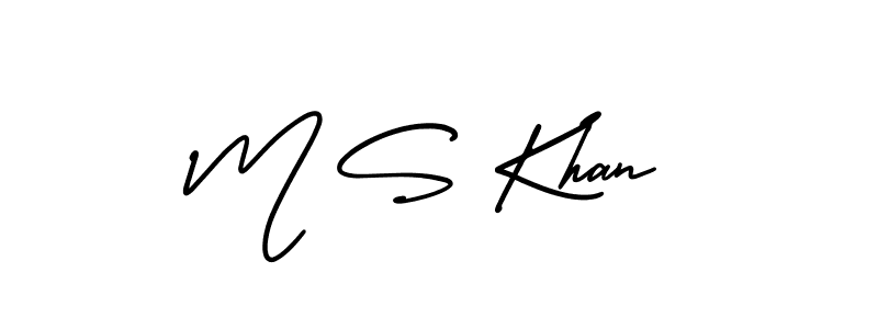 Create a beautiful signature design for name M S Khan. With this signature (AmerikaSignatureDemo-Regular) fonts, you can make a handwritten signature for free. M S Khan signature style 3 images and pictures png