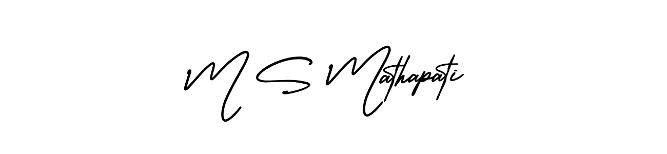 Make a beautiful signature design for name M S Mathapati. With this signature (AmerikaSignatureDemo-Regular) style, you can create a handwritten signature for free. M S Mathapati signature style 3 images and pictures png