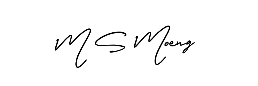 M S Moeng stylish signature style. Best Handwritten Sign (AmerikaSignatureDemo-Regular) for my name. Handwritten Signature Collection Ideas for my name M S Moeng. M S Moeng signature style 3 images and pictures png
