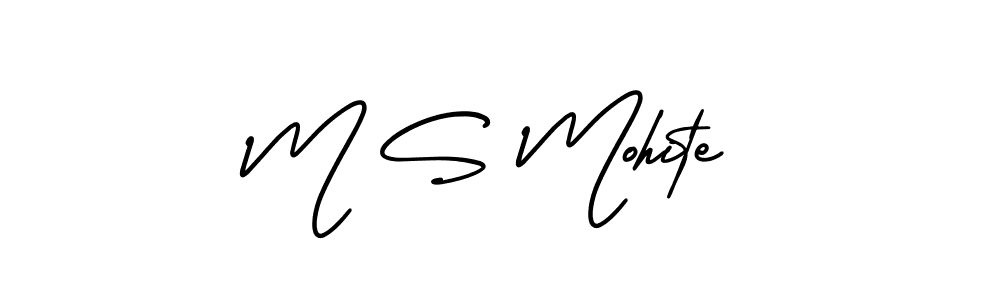 Design your own signature with our free online signature maker. With this signature software, you can create a handwritten (AmerikaSignatureDemo-Regular) signature for name M S Mohite. M S Mohite signature style 3 images and pictures png