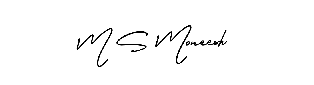 Design your own signature with our free online signature maker. With this signature software, you can create a handwritten (AmerikaSignatureDemo-Regular) signature for name M S Moneesh. M S Moneesh signature style 3 images and pictures png