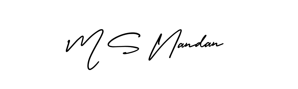 AmerikaSignatureDemo-Regular is a professional signature style that is perfect for those who want to add a touch of class to their signature. It is also a great choice for those who want to make their signature more unique. Get M S Nandan name to fancy signature for free. M S Nandan signature style 3 images and pictures png