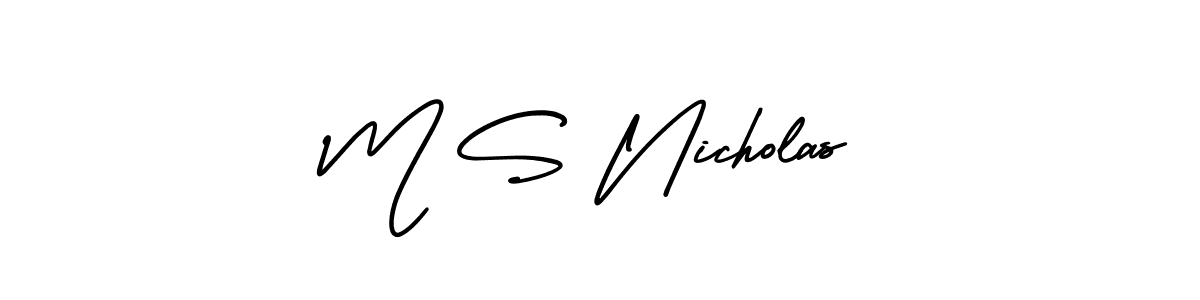 Best and Professional Signature Style for M S Nicholas. AmerikaSignatureDemo-Regular Best Signature Style Collection. M S Nicholas signature style 3 images and pictures png