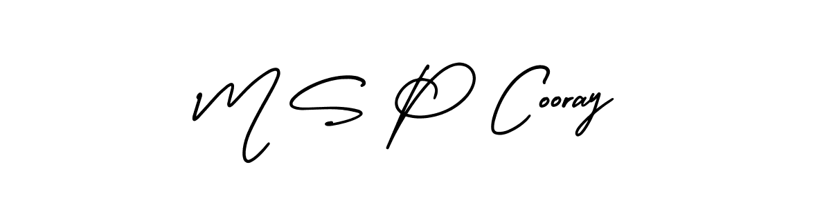 Create a beautiful signature design for name M S P Cooray. With this signature (AmerikaSignatureDemo-Regular) fonts, you can make a handwritten signature for free. M S P Cooray signature style 3 images and pictures png