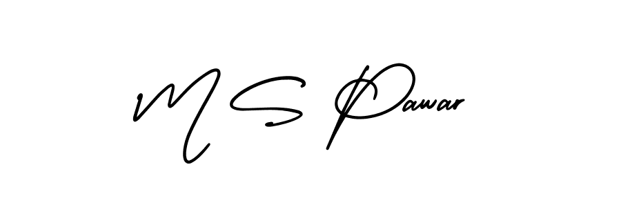 Make a beautiful signature design for name M S Pawar. With this signature (AmerikaSignatureDemo-Regular) style, you can create a handwritten signature for free. M S Pawar signature style 3 images and pictures png