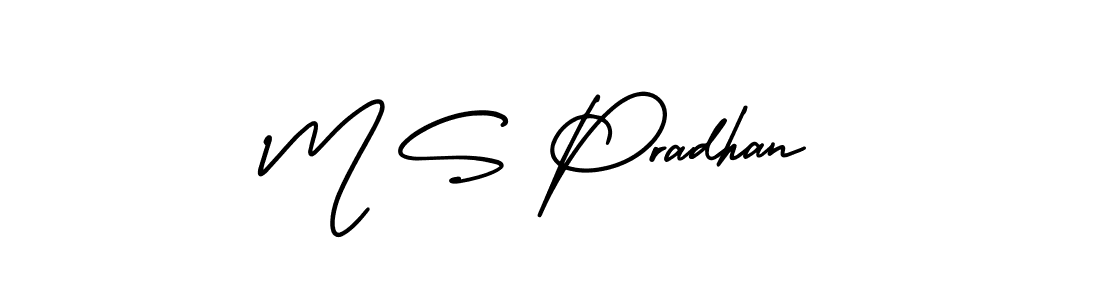 AmerikaSignatureDemo-Regular is a professional signature style that is perfect for those who want to add a touch of class to their signature. It is also a great choice for those who want to make their signature more unique. Get M S Pradhan name to fancy signature for free. M S Pradhan signature style 3 images and pictures png