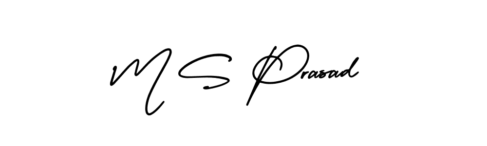 Make a beautiful signature design for name M S Prasad. With this signature (AmerikaSignatureDemo-Regular) style, you can create a handwritten signature for free. M S Prasad signature style 3 images and pictures png