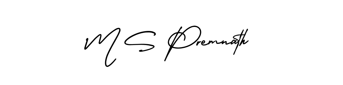 You should practise on your own different ways (AmerikaSignatureDemo-Regular) to write your name (M S Premnath) in signature. don't let someone else do it for you. M S Premnath signature style 3 images and pictures png