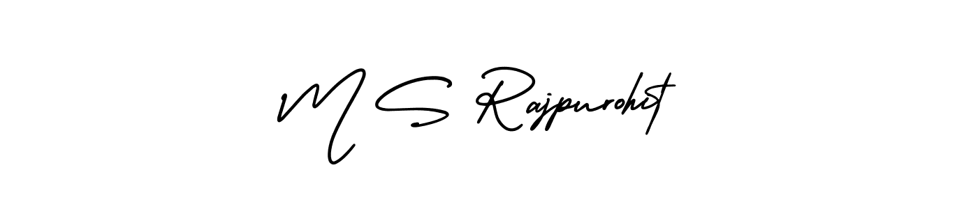 How to make M S Rajpurohit name signature. Use AmerikaSignatureDemo-Regular style for creating short signs online. This is the latest handwritten sign. M S Rajpurohit signature style 3 images and pictures png