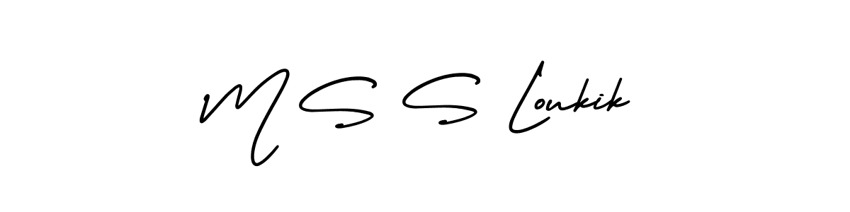 Create a beautiful signature design for name M S S Loukik. With this signature (AmerikaSignatureDemo-Regular) fonts, you can make a handwritten signature for free. M S S Loukik signature style 3 images and pictures png