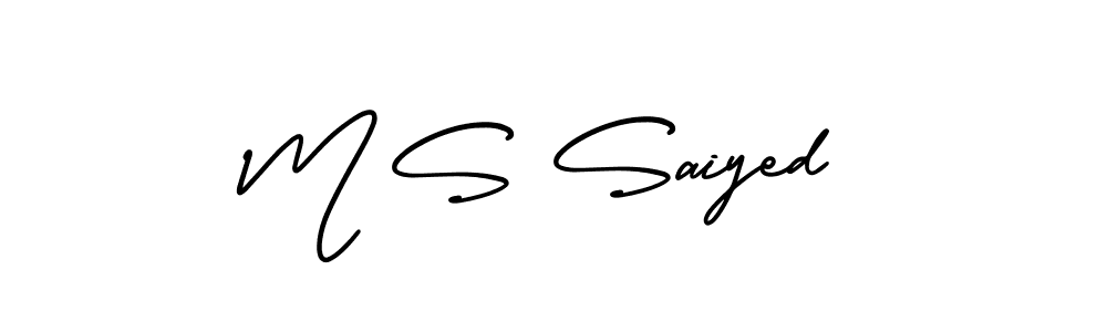 Use a signature maker to create a handwritten signature online. With this signature software, you can design (AmerikaSignatureDemo-Regular) your own signature for name M S Saiyed. M S Saiyed signature style 3 images and pictures png