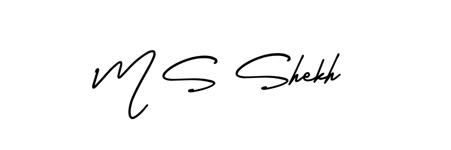 Create a beautiful signature design for name M S Shekh. With this signature (AmerikaSignatureDemo-Regular) fonts, you can make a handwritten signature for free. M S Shekh signature style 3 images and pictures png