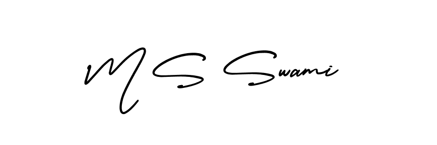 Make a beautiful signature design for name M S Swami. With this signature (AmerikaSignatureDemo-Regular) style, you can create a handwritten signature for free. M S Swami signature style 3 images and pictures png