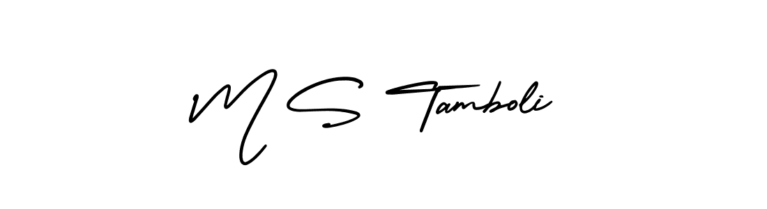 AmerikaSignatureDemo-Regular is a professional signature style that is perfect for those who want to add a touch of class to their signature. It is also a great choice for those who want to make their signature more unique. Get M S Tamboli name to fancy signature for free. M S Tamboli signature style 3 images and pictures png