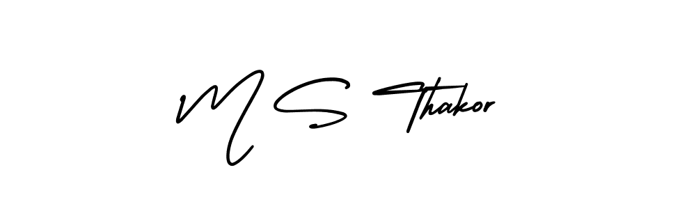 M S Thakor stylish signature style. Best Handwritten Sign (AmerikaSignatureDemo-Regular) for my name. Handwritten Signature Collection Ideas for my name M S Thakor. M S Thakor signature style 3 images and pictures png