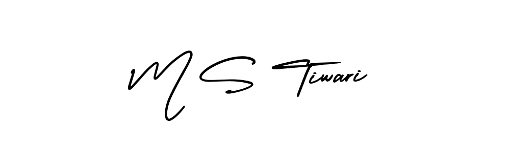 The best way (AmerikaSignatureDemo-Regular) to make a short signature is to pick only two or three words in your name. The name M S Tiwari include a total of six letters. For converting this name. M S Tiwari signature style 3 images and pictures png