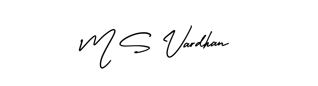 Design your own signature with our free online signature maker. With this signature software, you can create a handwritten (AmerikaSignatureDemo-Regular) signature for name M S Vardhan. M S Vardhan signature style 3 images and pictures png